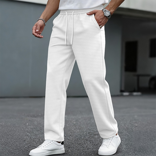 🔥 50% KORTING ✨ Heren Wafel Joggingbroek met Trekkoord 👖 Zachte Textuur, Relaxte Pasvorm & Comfortabele Casual Stijl