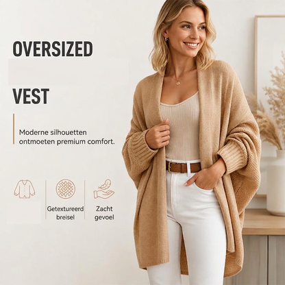 ✨ Nieuwe Collectie ✨ Gebreid Damesvest met Wijde Pasvorm 🧶 Zacht Comfort, Trendy Laagjeslook & Elegante Stijl