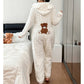 🎁 Winter Deal ✨ Dames Beerprint Onesie met Capuchon 🧸 Zachte Loungewear, Warme Comfort & Schattige Look