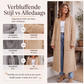 🔥 50% KORTING ✨ Lange Gebreide Dames Cardigan met Open Voorkant 🤎 Zachte Pasvorm, Warme Laagjeslook & Tijdloze Elegantie