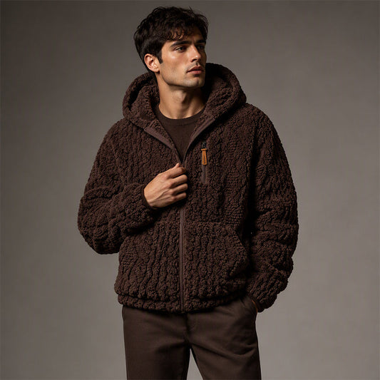 🔥 50% KORTING 🧥 Heren Fleece Jack met Capuchon & Rits – Warm, Zacht en Comfortabel voor Elke Dag ❄️