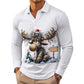🦌 50% KORTING ✨ Heren Shirt met Lange Mouwen & Elandprint 👔 Uniek Design, Comfortabele Pasvorm & Casual Elegante Look