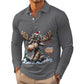 🦌 50% KORTING ✨ Heren Shirt met Lange Mouwen & Elandprint 👔 Uniek Design, Comfortabele Pasvorm & Casual Elegante Look
