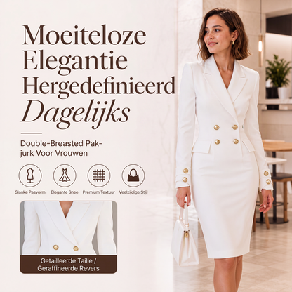 Blazerjurk met dubbele rij knopen voor vrouwen
