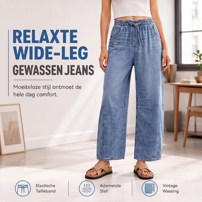 Casual jeans voor dames met wijde pijpen en een losvallende pasvorm