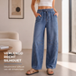 Casual jeans voor dames met wijde pijpen en een losvallende pasvorm