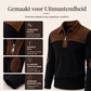 Herengebreide trui van corduroy met kwartrits