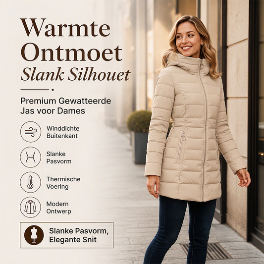 🧥 Geïsoleerde Dames Winterjas met Capuchon – Warme Gewatteerde Jas met Comfortabele Pasvorm & Bescherming tegen Koude Dagen ❄️
