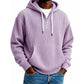 Heren casual corduroy hoodie met halve rits