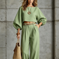 ✨ Nieuwe Trend 💃 Dames Casual Croptop & Wijde Broek Set – Comfortabele Pasvorm & Moderne Look 🤎