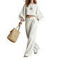✨ Nieuwe Trend 💃 Dames Casual Croptop & Wijde Broek Set – Comfortabele Pasvorm & Moderne Look 🤎