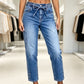 ✨ Nieuwe Denim Trend 👖 Dames Jeans met Trekkoord – Hoge Stretch & Comfortabele Pasvorm 💙