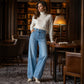 ✨ Nieuwe Denim Favoriet 👖 Dames Hoge Taille Wijde Pijpen Jeans – Elegante Look & Comfortabele Pasvorm 💙