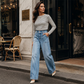 ✨ Nieuwe Denim Favoriet 👖 Dames Hoge Taille Wijde Pijpen Jeans – Elegante Look & Comfortabele Pasvorm 💙