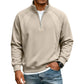 Heren casual warme sweatshirt met halve rits