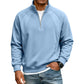 Heren casual warme sweatshirt met halve rits