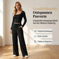 ✨ Dames 2-Delige Set met Vierkante Hals Top & Wijde Pijpen Broek – Elegante Casual Outfit met Comfortabele Pasvorm ✨