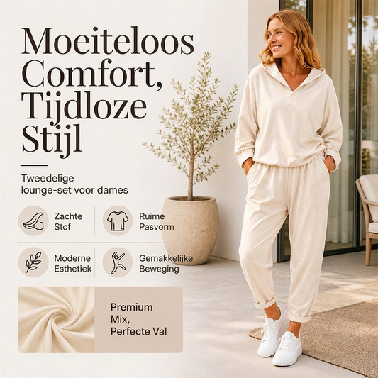 🤎 Dames Hoodie Set met Capuchon & Loungebroek – Comfortabele 2-Delige Casual Set met Zachte Pasvorm en Relaxte Stijl ✨
