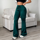 👖 Dames Hoge Taille Cargo Flare Broek met Trekkoord – Trendy Wijde Pijp Broek met Comfortabele Pasvorm & Stoere Stijl ✨