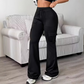👖 Dames Hoge Taille Cargo Flare Broek met Trekkoord – Trendy Wijde Pijp Broek met Comfortabele Pasvorm & Stoere Stijl ✨