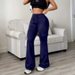 👖 Dames Hoge Taille Cargo Flare Broek met Trekkoord – Trendy Wijde Pijp Broek met Comfortabele Pasvorm & Stoere Stijl ✨