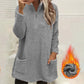 ✨ Dames Pluchen Sweatshirt met Halve Rits & Zakken – Zacht, Comfortabel en Casual voor Elke Dag 🤎
