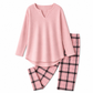💎 Exclusieve Deal ✨ Dames Gebreide Top & Geruite Legging Set – Trendy 2-Delige Outfit met Comfortabele Pasvorm 👗