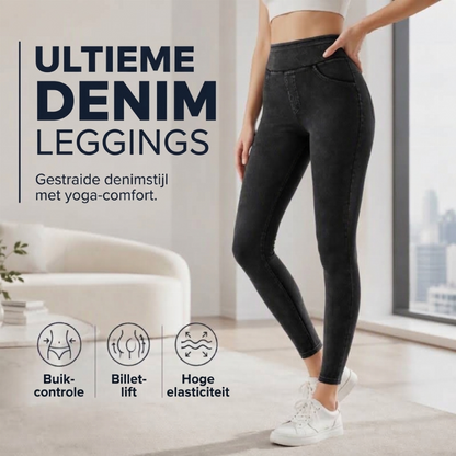✨ Speciale Aanbieding 👖 Dames Jeans met Hoge Taille – Figuurcorrigerende Pasvorm voor een Slankere, Flatterende Look 🤎