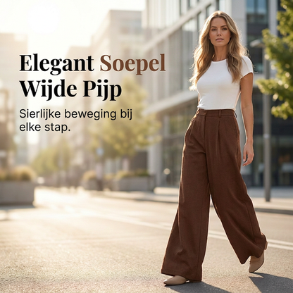 🌟 Nieuw & Trendy – Damesbroek met hoge taille en wijde pijpen 👖 Elegante plooien, soepelvallende pasvorm & flatterend silhouet ✨
