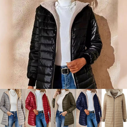 🔥 50% KORTING – Gewatteerde dames winterjas met capuchon 🧥 Warme vulling, comfortabele pasvorm & bescherming tegen koude dagen ✨