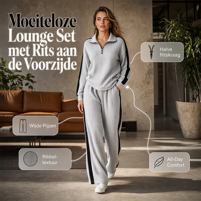 ✨ Speciale Aanbieding 🤎 Dames Casual Sweatshirt & Wijde Pijpenbroek Set – Comfortabele 2-Delige Outfit voor Thuis & Onderweg 👚
