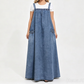 💙 Nieuwe Look ✨ Dames Denim Maxi-Jurk met Bretels – Oversized Pasvorm voor een Casual & Trendy Stijl 👗