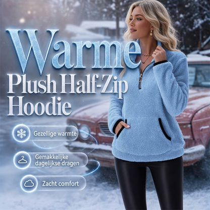 ❄️ Warme Pluchen Damestrui met Halve Rits – Zacht, Gezellig & Comfortabel voor Koude Dagen ✨