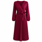 💎 Exclusieve Deal – Elegante maxi-jurk voor dames 👗 Gekreukte stof, V-hals overslag & flatterende vrouwelijke pasvorm ✨