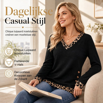 ✨ Nieuw Binnen – Gebreide dames top met V-hals 👚 Lange mouwen, zachte feel & elegante dagelijkse stijl 🌸