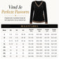 ✨ Nieuw Binnen – Gebreide dames top met V-hals 👚 Lange mouwen, zachte feel & elegante dagelijkse stijl 🌸
