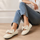 🌸 Nieuwe Collectie – Dames platte schoenen met vierkante neus 👠 Gebreide stof, elegante strik & comfortabel dagelijks draagcomfort ✨