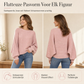 Casuele gebreide pullover met ronde hals, losvallend model, vleermuis lange mouwen en effen kleur