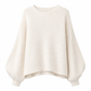 Casuele gebreide pullover met ronde hals, losvallend model, vleermuis lange mouwen en effen kleur