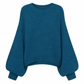 Casuele gebreide pullover met ronde hals, losvallend model, vleermuis lange mouwen en effen kleur