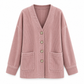 🌸 Nieuwe Collectie ✨ Dames Corduroy V-Hals Cardigan – Zachte Gebreide Look met Knopen & Elegante Layering Stijl