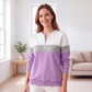 Nieuw Binnen ✨ Dames Colorblock Half-Zip Sweatshirt – Trendy Casual Trui met Comfortabele Pasvorm & Moderne Look🌈