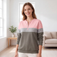 Nieuw Binnen ✨ Dames Colorblock Half-Zip Sweatshirt – Trendy Casual Trui met Comfortabele Pasvorm & Moderne Look🌈
