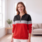 Nieuw Binnen ✨ Dames Colorblock Half-Zip Sweatshirt – Trendy Casual Trui met Comfortabele Pasvorm & Moderne Look🌈