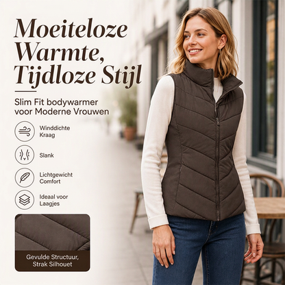 💎 Exclusieve Deal! Dames gewatteerde bodywarmer met opstaande kraag, lichtwarm, laag volume, perfect voor gelaagde outfits