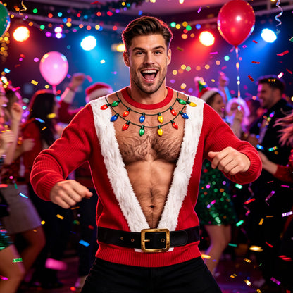 🚨 Laatste Kans! Grappige heren‑kersttrui met 3D‑geprinte spierprint, leuke feestlook, comfortabel gebreid, perfect voor kerstfeesten & themafeesten