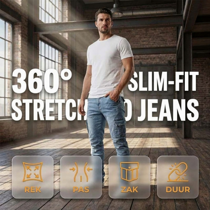 🛍️ Speciale Aanbieding! Slim fit denim cargobroek, stevige denim stof, praktische zijzakken, moderne pasvorm voor dagelijks en streetwear