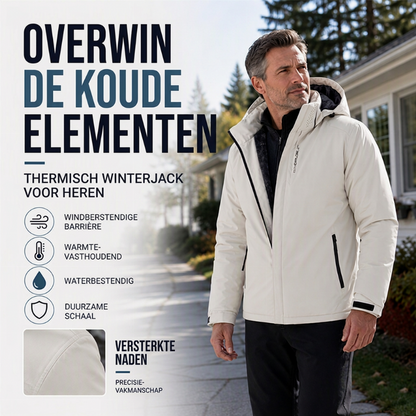 🌧️ Laatste Kans ✨ Heren Jack met Pluche Voering & Capuchon – Waterdicht, Warm & Comfortabel