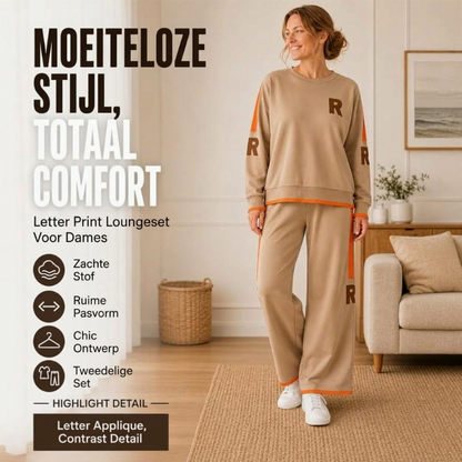 💥 Tijdelijke Aanbieding ✨ Dames Sweatshirt & Wijde Broek Set – Casual, Comfortabel & Modern
