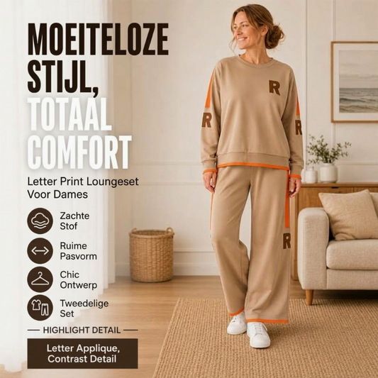 💥 Tijdelijke Aanbieding ✨ Dames Sweatshirt & Wijde Broek Set – Casual, Comfortabel & Modern